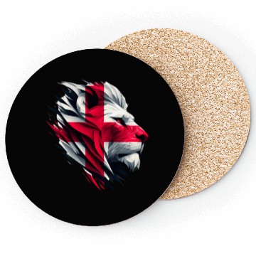 Discover Patriotic Lion Face St George's Flag Coasters