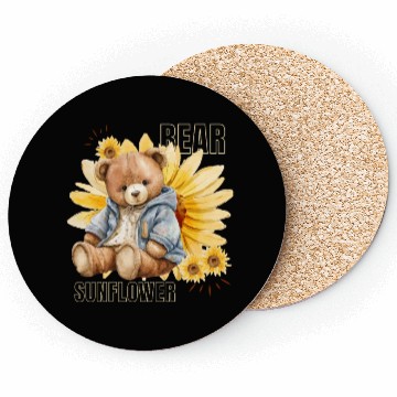 Discover Bear and Sunflower Coasters
