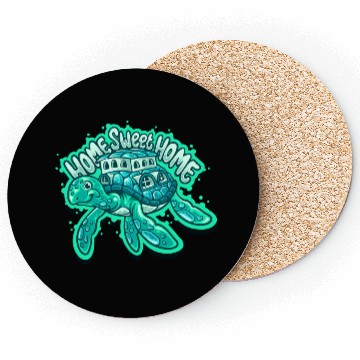 Discover Home Sweet Home Turtle – Cute Ocean Animal Coasters