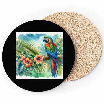 Discover Majestic Macaw Parrot Coasters
