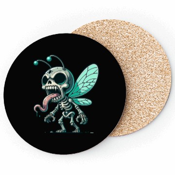 Discover Insect Skeleton Mutant – Tongue-Out Creepy Bug Coasters