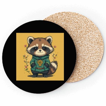 Discover Forest Guardian Raccoon Coasters