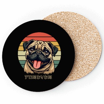 Discover Love Pug Forever – Cute Pug Lover Design Coasters