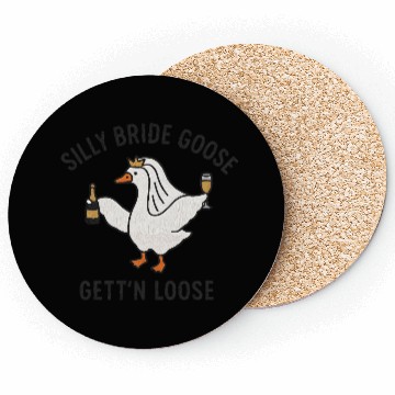 Discover Embroidered Silly Goose Bride Funny Goose Lover Coasters