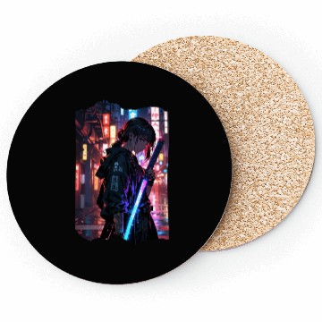 Discover Cyberpunk Samurai Girl Coasters