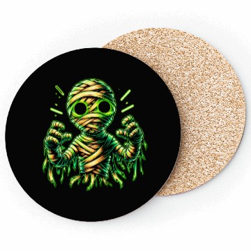 Discover Neon Mummy Glow – Cursed Undead Wrap Coasters