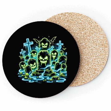 Discover Neon Tomb Uprising – Glowing Graveyard Ghouls Coasters