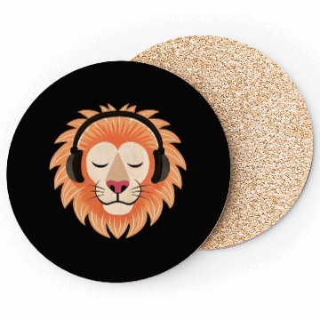 Discover Bass the Vinyl Lion Coasters