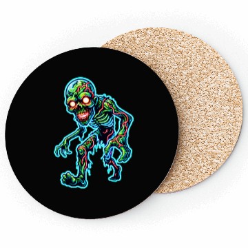 Discover Glowing Zombie Crawler – Toxic Neon Horror Coasters