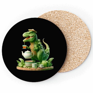 Discover Coasters Tea Rex - Thé mignon et amusant Sticker