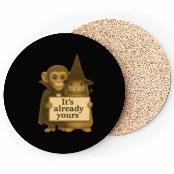Discover It's Already Yours - Witch Bunny & Vampire Monkey Coasters