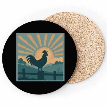 Discover Vintage Rooster Dawn Coasters