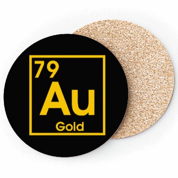 Discover AU Gold – Elemental Gold Label Design Coasters