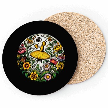 Discover Yellow Ballerina Coasters