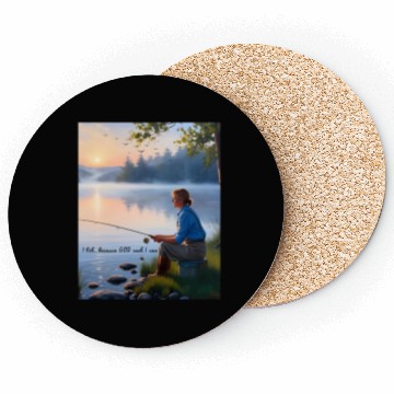 Discover I Fish Because God Said I Can Coasters