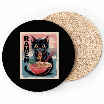 Discover Ramen Cat Japanese Style Coasters