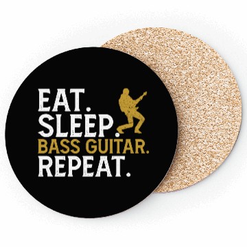 Discover Eat Sleep Bass Guitar Repeat Coasters