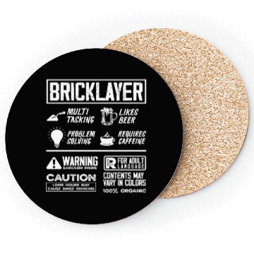 Discover Bricklayer Multitasking Beer Caffeine Warning Coasters