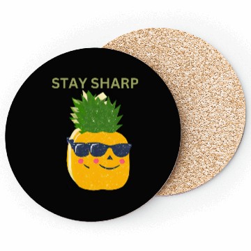 Discover “Stay Sharp” (Pineapple with Sunglasses) Coasters
