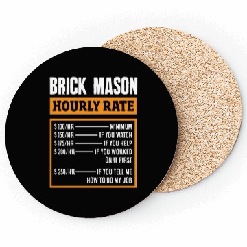 Discover Bricklayer Brick Mason Hourly Rate Humor Coasters