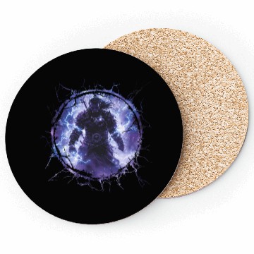 Discover Thunder Warrior With Lightning Magic Fantasy Style Coasters