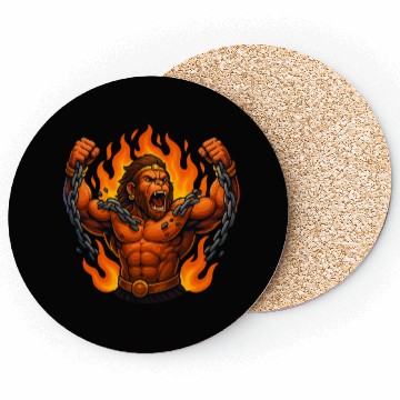 Discover Chain-Breaking Warrior – Symbol of Strength Coasters