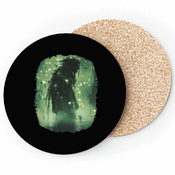 Discover Swamp Demon with Glowing Aura and Haunt Magic Coasters
