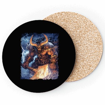 Discover Storm Warrior with Axe and Primal Fury Coasters