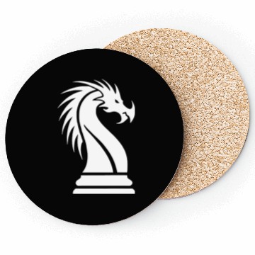 Discover Chess Dragon white Coasters