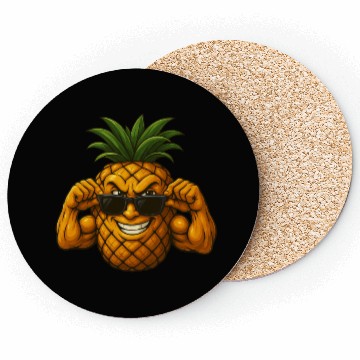 Discover Cool pineapple sunglasses muscles biceps fruit Coasters