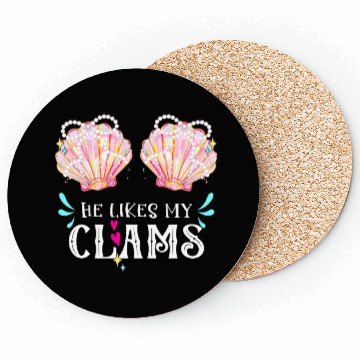 Discover He likes my Clams couples love seashell summer Coasters