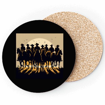 Discover Western Sunset Cowboy Scene Coasters