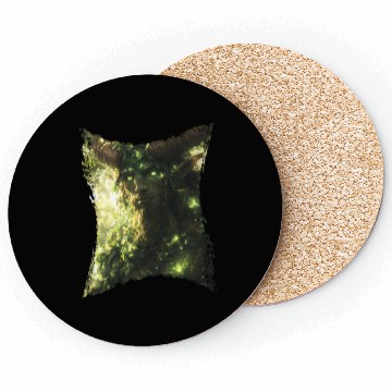 Discover Forest Spirit with Glowing Eyes and Nature Power Coasters