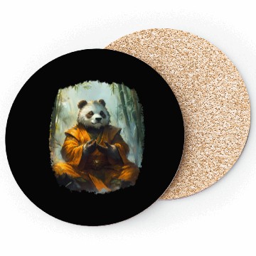 Discover Meditating Panda In The Zen Bamboo Forest Coasters
