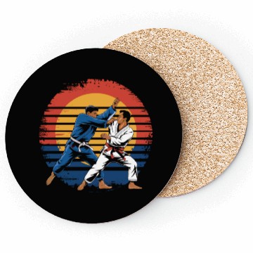 Discover Retro Vintage Jiu Jitsu Martial Arts Grappling Coasters