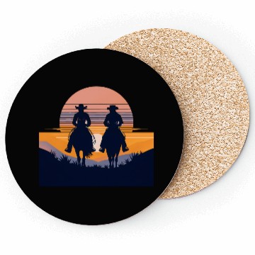 Discover Western Sunset Silhouettes Coasters
