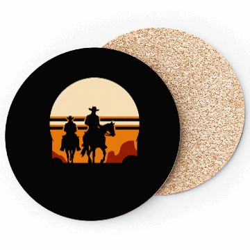 Discover Western Riders: Sunset Silhouette Coasters