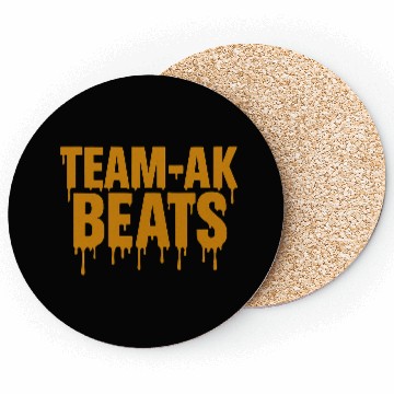 Discover Yellow TEAM-AK BEATS Logo Coasters