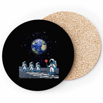 Discover Space Crossing Moon Walk Coasters