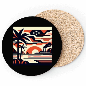 Discover Twilight Palm & Factory Scene Coasters