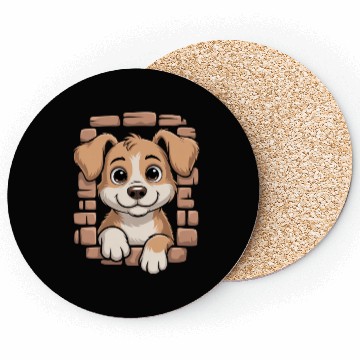 Discover Cute Dog With Big Eyes Coasters