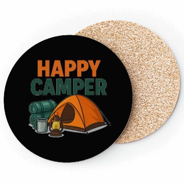 Discover Happy Camper – Cozy Camping Vibes Coasters