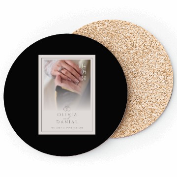 Discover Light Pink Elegant and Minimal Wedding Invitati Coasters