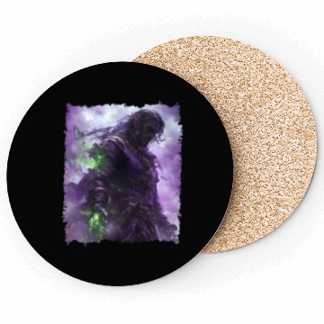 Discover Shadow Elf with Purple Aura and Magic Power Coasters