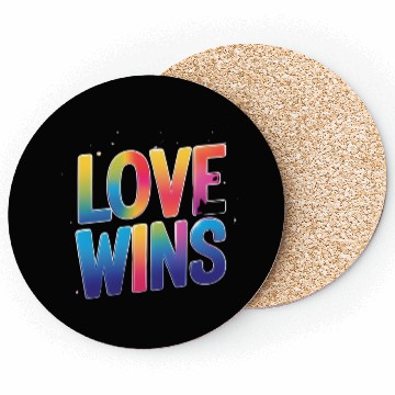 Discover Love Wins Rainbow Script Coasters – Pride Month Coasters
