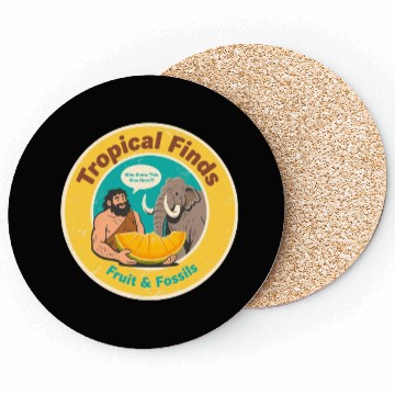 Discover Caveman Mammoth Retro Ancient Fruit Discovery Coasters