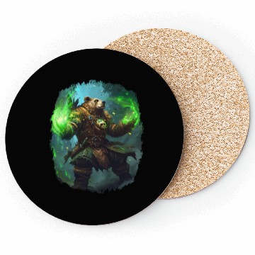 Discover Forest Guardian Channeling Mystic Nature Magic Coasters