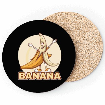 Discover Playful Banana Character Illustration Coasters