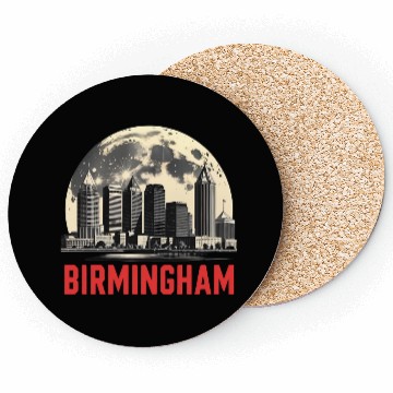 Discover Birmingham City Albm Skyline Full Moon Coasters