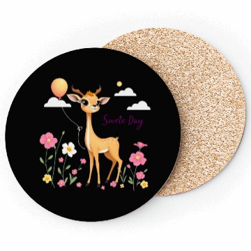 Discover Cute Deer & Blooming Flowers Coasters